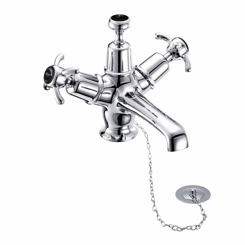 Anglesey basin mixer with plug and chain waste